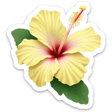 pastel yellow hibiscus sticker