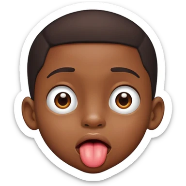 Black boy with tongue out sticker