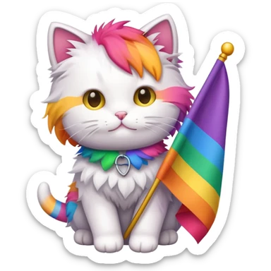 lesbian flag kitty sticker