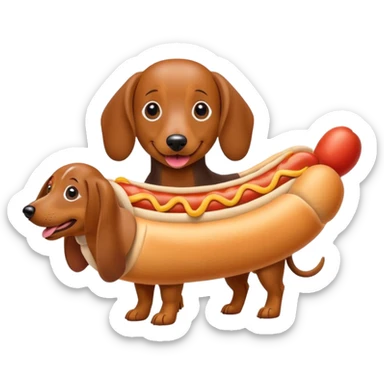 Dachshund with hotdog sticker