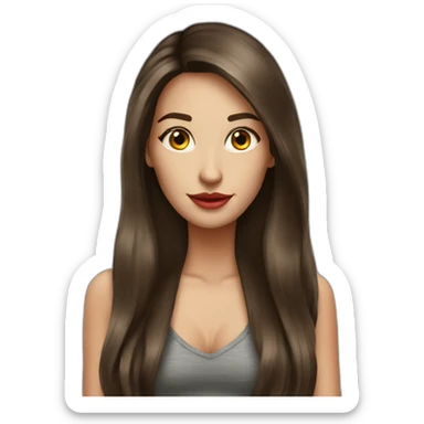 Brunette-girl-long-hair-old-money-fashion-style-red sticker