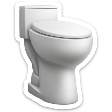 Toilet with a long head sticking out sticker