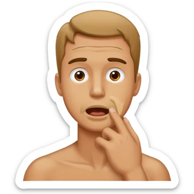 Mann der seinen Kehle reibt sticker