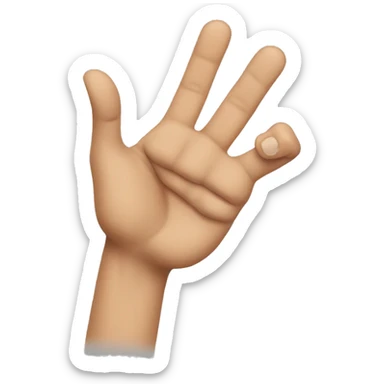 Hand with only thumb and index finger sticking out sticker