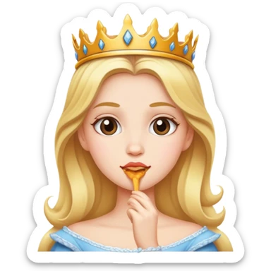 una principessa che mangia sticker