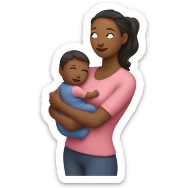 Mom with a baby in her arms sticker
