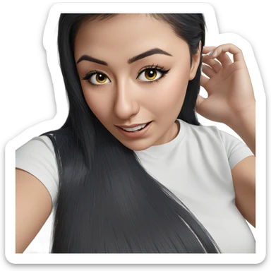 girl with black hair portrait sticker