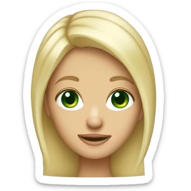 Blonde hair girl with green eyes smirking sticker