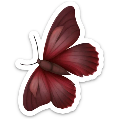 Burgundy colored moth ￼ sticker
