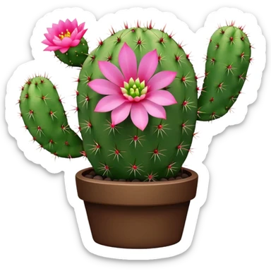 Cactus with flower succulent small sticker