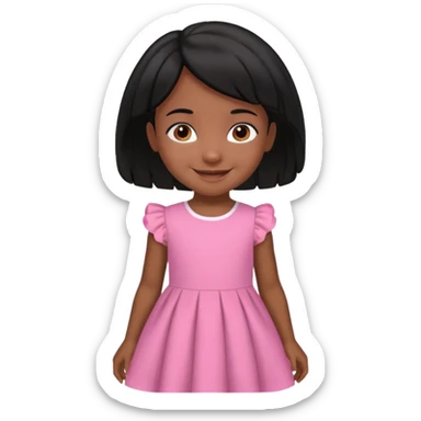 6 to 7 years black daughter with black hair emoji sticker
