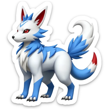 WereGarurumon-Zeraora-Renamon-Zangoose-fusion-hybrid-creature (full body sticker