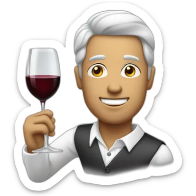 Sommelier y vino sticker