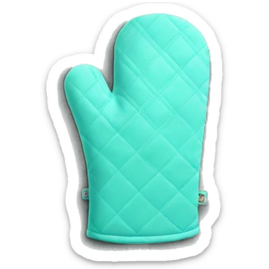 Realistic teal oven mitt sticker