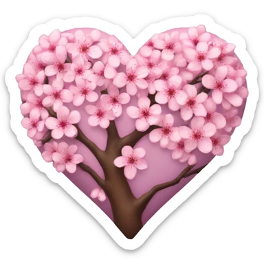 Cherry blossom heart sticker