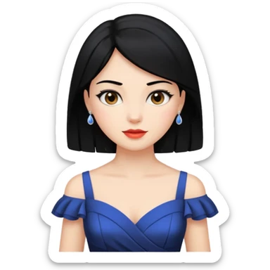 Women dress elegant  black hair  sticker