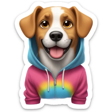 Can you draw a dog in a hoodie farting  sticker