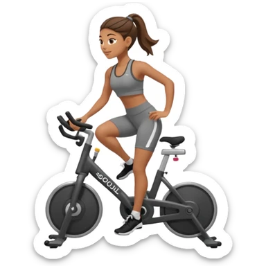 girl biking in soulcycle class  sticker