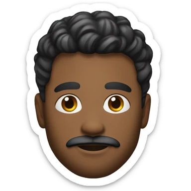 29 year old black guy  with a silver loop earring worn on his left ear and with a low cut  hair cut with a simple moustache and beared on his chin sticker