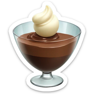 Chocolate mousse and vanilla quenelle on glass plate sticker