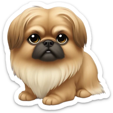 Pekinese light brown wool sticker