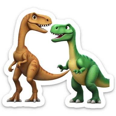 Dinosaurs kissing sticker
