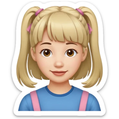 It's a trend setter that gives information related to all kinds of skin and beauty, but it's mild, has bangs and pigtails. It's a little cute and smiling, but it has to be an adult and pure sticker
