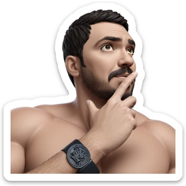 muscular male portrait in focus sticker