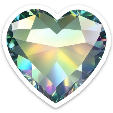 Heart shaped 56-carat iridescent diamond sticker