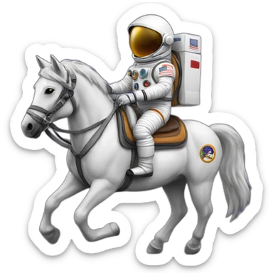 horse riding astronaut sticker