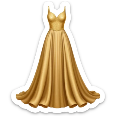 long gown dress made out of golden glitter sticker