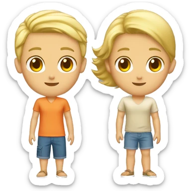 blond boyfriend and tanned asian girlfriend tourists sticker