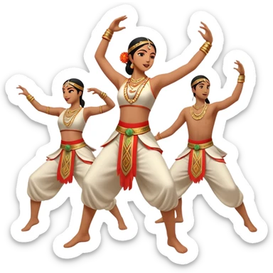 Cinematic Realistic Sirtaki Dance Pop Culture Emoji, showcasing energetic traditional dance movements rendered with dynamic, rhythmic lighting and expressive detail. sticker
