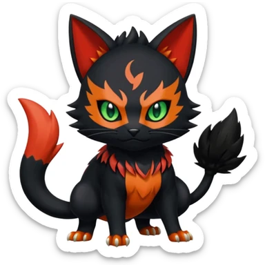 Nargacuga-Litten-Torracat-fusion-Fakemon-Pokémon-creature  sticker