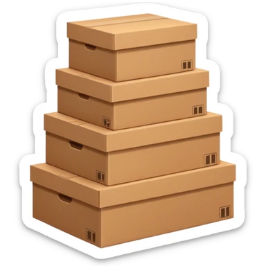 gigantic pile of cardboard boxes sticker