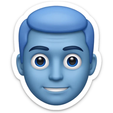 emoji of a racially ambiguous man, who looks serious. no skin color please. use a color. sticker