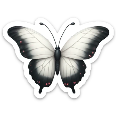 White butterfly heart sticker