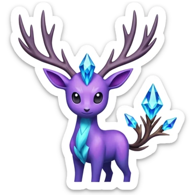 Pokemon legendary purple and cian crystal xerneas sticker