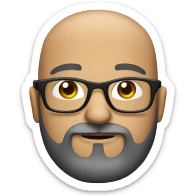 Balding man with beard and glasses sticker