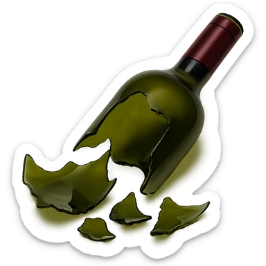 broken wine bottle, variation 7 sticker