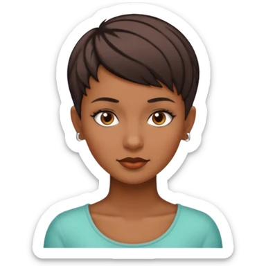 woman with asymetric pixie haircut Brown  sticker