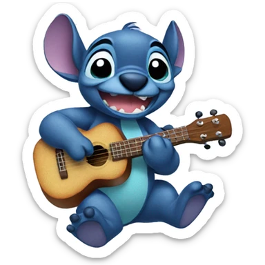 Stitch plays the ukulele sticker