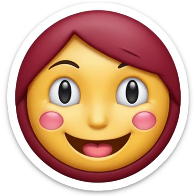 winking emoji face in burgundy sticker