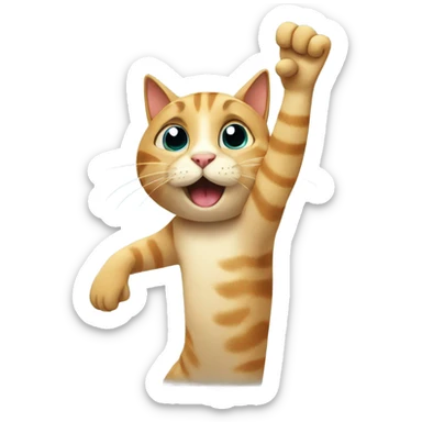 Cat high five sticker