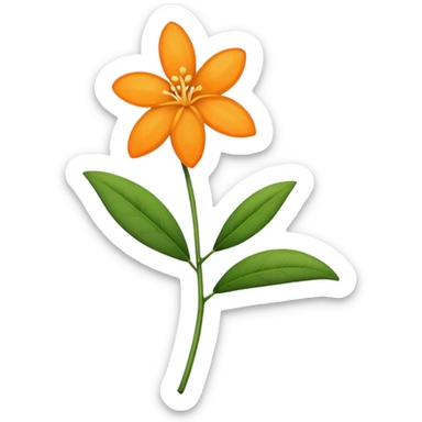 single Orange Jasmine, straight stem sticker