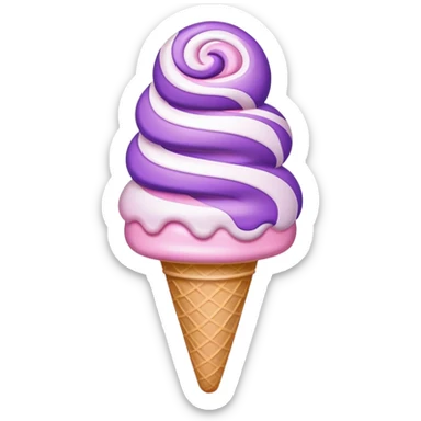 light pink and purple swirl ice cream sticker