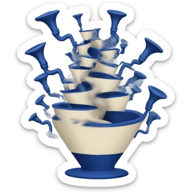 People are being sucked into a dark blue funnel sticker