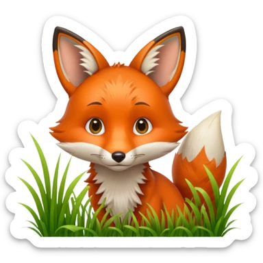 A curious fox peeking from behind tall grass.









































 sticker