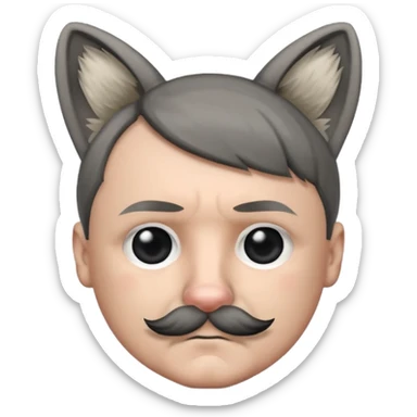adolf hitler with cat ears  sticker