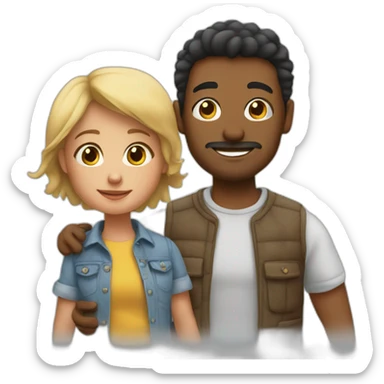 couple with a young toddler in montréal sticker